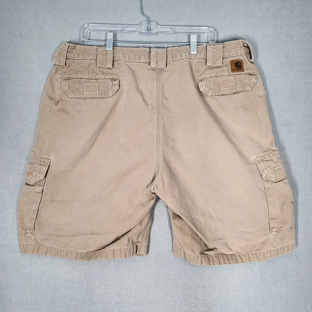 Carhartt Cargo Shorts Men's 40 Khaki Cotton Workwear Outdoor Utility Casual